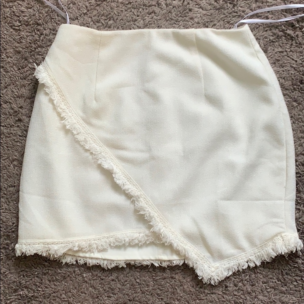 Superdown white mini skirt